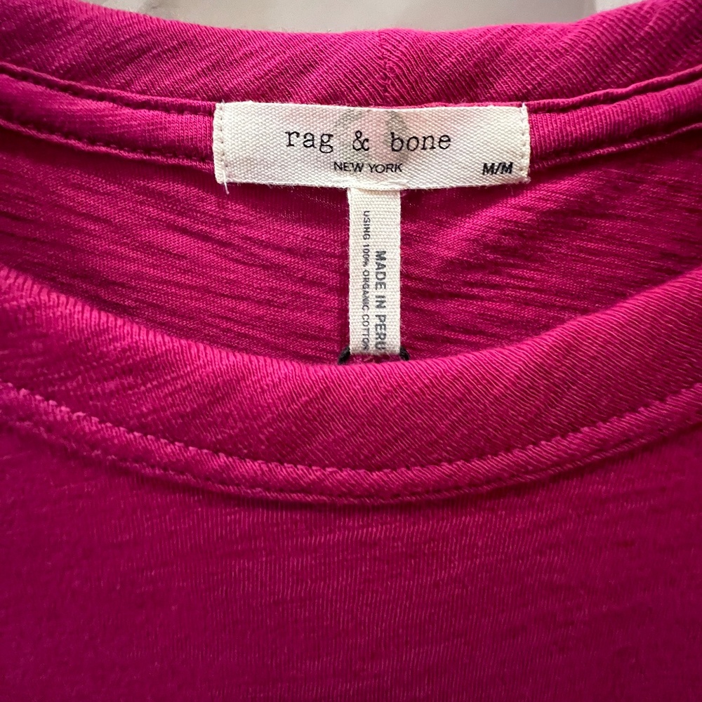 Rag & Bone, The Slub Tee, Crew - Fuchsia, M (NWT)